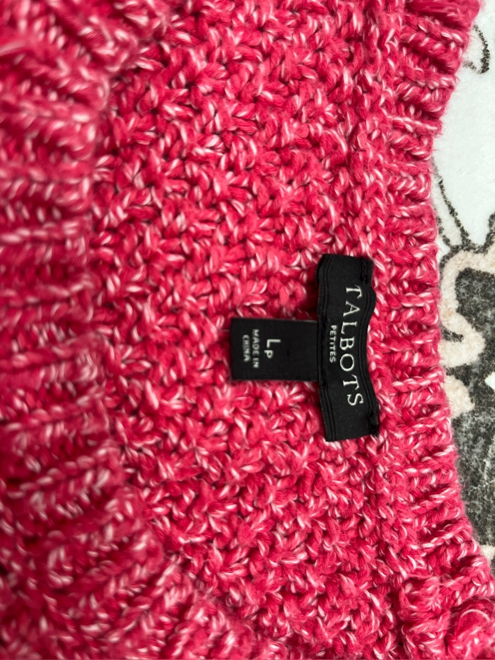 Talbots Marled Raspberry Crewneck Sweater - Picture 2 of 2